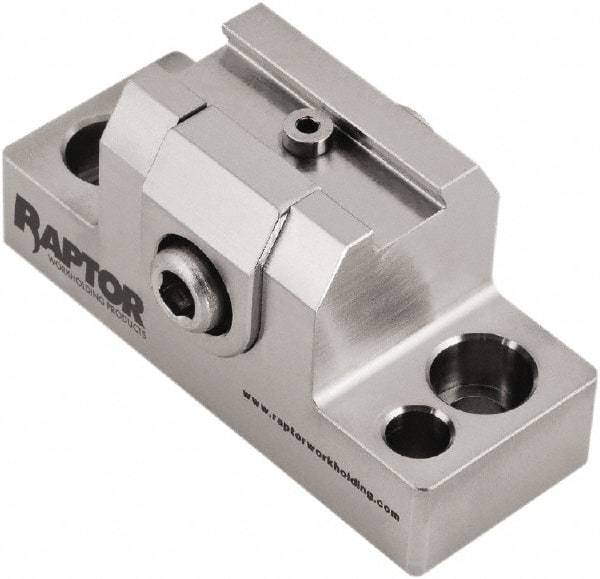 Raptor Workholding - 1-1/4" High x 1" Wide x 2-1/2" Long Dovetail Vise - 3/8" Jaw Opening Capacity, 1/8" High x 1-1/4" Wide Jaw, For 4 & 5 Axis Workholding Systems - All Tool & Supply