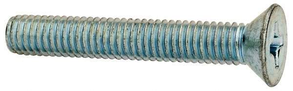 Value Collection - 3/8-16 UNC, 2-1/2" OAL Phillips Drive Machine Screw - Flat Head, Grade J82 Steel, Zinc-Plated Finish, Without Washer - All Tool & Supply