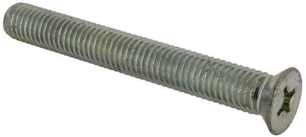 Value Collection - 1/2-13 UNC, 4" OAL Phillips Drive Machine Screw - Flat Head, Grade J82 Steel, Zinc-Plated Finish, Without Washer - All Tool & Supply