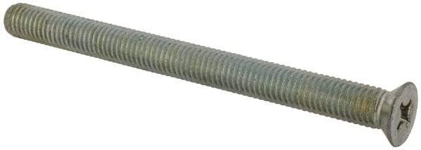 Value Collection - 1/2-13 UNC, 6" OAL Phillips Drive Machine Screw - Flat Head, Grade J82 Steel, Zinc-Plated Finish, Without Washer - All Tool & Supply