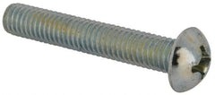 Value Collection - 3/8-16 UNC, 2-1/4" Length Under Head Phillips Drive Machine Screw - Round Head, Grade J82 Steel, Zinc-Plated Finish, Without Washer - All Tool & Supply