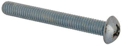 Value Collection - 3/8-16 UNC, 3" Length Under Head Phillips Drive Machine Screw - Round Head, Grade J82 Steel, Zinc-Plated Finish, Without Washer - All Tool & Supply