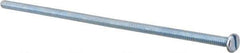 Value Collection - #10-24 UNC, 6" Length Under Head Slotted Drive Machine Screw - Pan Head, Grade J82 Steel, Zinc-Plated Finish, Without Washer - All Tool & Supply