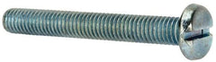 Value Collection - 3/8-16 UNC, 3" Length Under Head Slotted Drive Machine Screw - Pan Head, Grade J82 Steel, Zinc-Plated Finish, Without Washer - All Tool & Supply