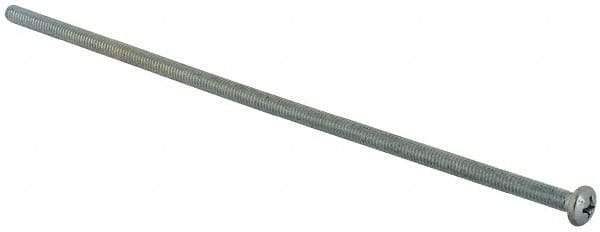 Value Collection - #8-32 UNC, 6" Length Under Head Phillips Drive Machine Screw - Pan Head, Grade J82 Steel, Zinc-Plated Finish, Without Washer - All Tool & Supply