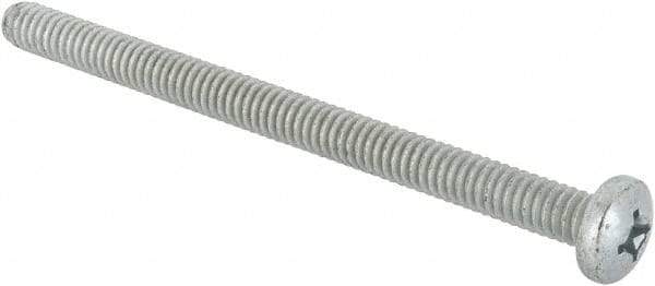 Value Collection - 1/4-20 UNC, 3-1/2" Length Under Head Phillips Drive Machine Screw - Pan Head, Grade J82 Steel, Zinc-Plated Finish, Without Washer - All Tool & Supply