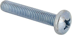 Value Collection - 3/8-16 UNC, 2-1/4" Length Under Head Phillips Drive Machine Screw - Pan Head, Grade J82 Steel, Zinc-Plated Finish, Without Washer - All Tool & Supply