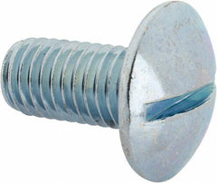 Value Collection - 1/2-13 UNC, 1" Length Under Head Slotted Drive Machine Screw - Truss Head, Grade J82 Steel, Zinc-Plated Finish, Without Washer - All Tool & Supply