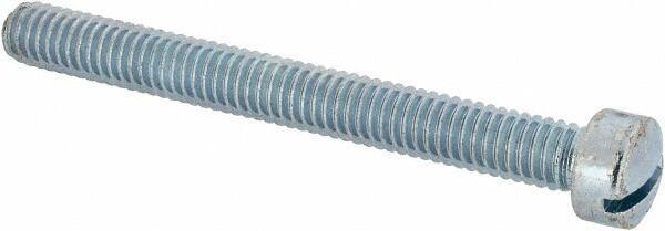 Value Collection - 5/16-18 UNC, 3" Length Under Head Slotted Drive Machine Screw - Fillister Head, Grade J82 Steel, Zinc-Plated Finish, Without Washer - All Tool & Supply