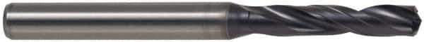 Kennametal - 0.6693" 140° Spiral Flute Solid Carbide Screw Machine Drill Bit - TiAlN Finish, Right Hand Cut, 2-7/8" Flute Length, 4-7/8" OAL, Standard Point, Straight Shank, Through Coolant - All Tool & Supply