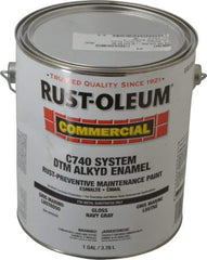 Rust-Oleum - 1 Gal Navy Gray Gloss Finish Alkyd Enamel Paint - 278 to 509 Sq Ft per Gal, Interior/Exterior, Direct to Metal, <400 gL VOC Compliance - All Tool & Supply