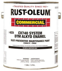 Rust-Oleum - 1 Gal White Gloss Finish Alkyd Enamel Paint - 278 to 509 Sq Ft per Gal, Interior/Exterior, Direct to Metal, <400 gL VOC Compliance - All Tool & Supply