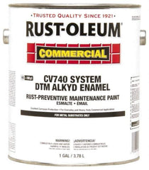 Rust-Oleum - 1 Gal Safety Red Gloss Finish Alkyd Enamel Paint - 278 to 509 Sq Ft per Gal, Interior/Exterior, Direct to Metal, <100 gL VOC Compliance - All Tool & Supply