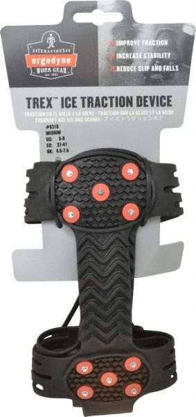 Ergodyne - Size 5-8, Strap-On Cleat - Steel Studs Traction, Black - All Tool & Supply