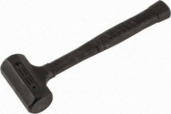 Paramount - 18 oz Head 1-1/2" Face Diam Rubber Dead Blow Hammer - 11-1/4" OAL, Rubber-Covered Steel Handle - All Tool & Supply