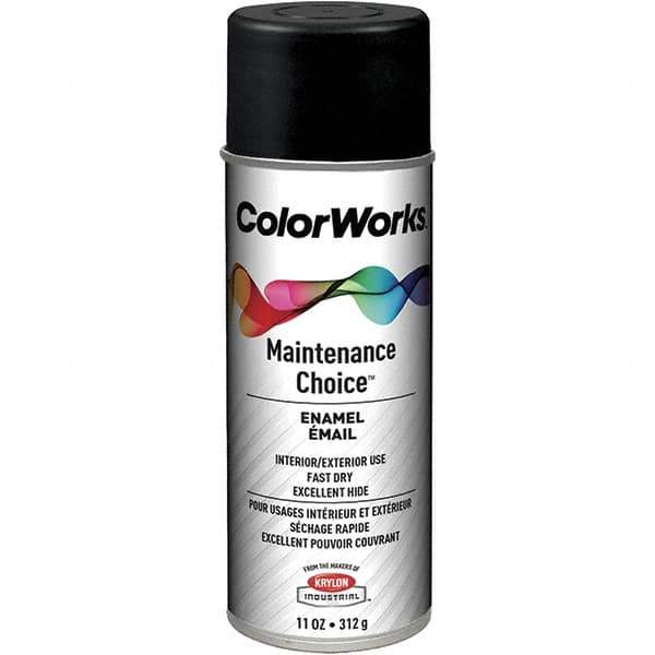 Krylon - Black, Flat, Enamel Spray Paint - 15 to 18 Sq Ft per Can, 16 oz Container, Use on General Industrial Maintenance & Touch-up Work - All Tool & Supply