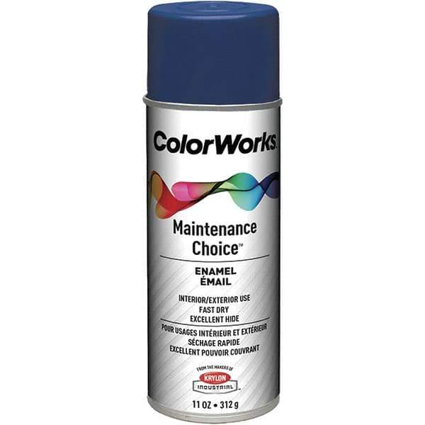 Krylon - Navy Blue, Enamel Spray Paint - 15 to 18 Sq Ft per Can, 16 oz Container, Use on General Industrial Maintenance & Touch-up Work - All Tool & Supply