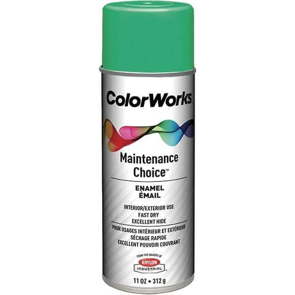 Krylon - Safety Green, Enamel Spray Paint - 15 to 18 Sq Ft per Can, 16 oz Container, Use on General Industrial Maintenance & Touch-up Work - All Tool & Supply