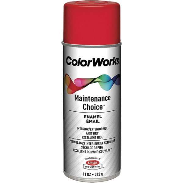 Krylon - Safety Red, Enamel Spray Paint - 15 to 18 Sq Ft per Can, 16 oz Container, Use on General Industrial Maintenance & Touch-up Work - All Tool & Supply