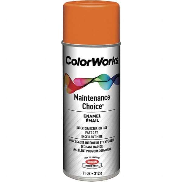 Krylon - Safety Orange, Enamel Spray Paint - 15 to 18 Sq Ft per Can, 16 oz Container, Use on General Industrial Maintenance & Touch-up Work - All Tool & Supply