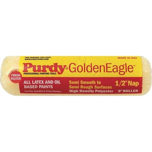 Purdy - 1/2" Nap, 9" Wide Paint General Purpose Roller Cover - Semi-Rough Texture, Synthetic Knit - All Tool & Supply