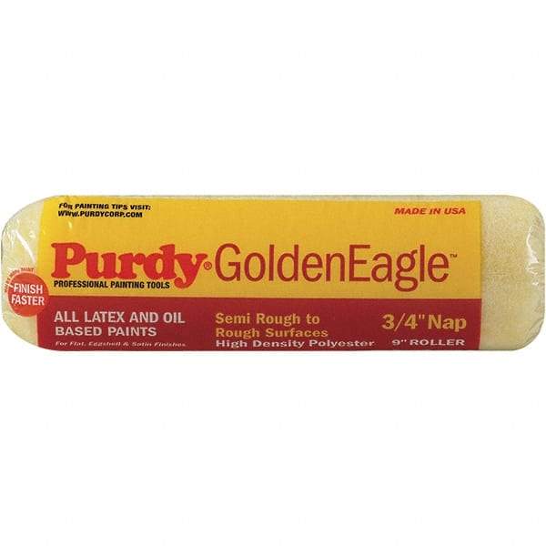 Purdy - 3/4" Nap, 9" Wide Paint General Purpose Roller Cover - Semi-Rough Texture, Synthetic Knit - All Tool & Supply