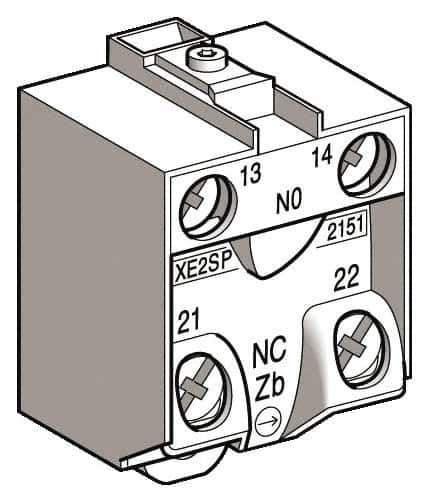 Telemecanique Sensors - NO/NC, Electrical Switch Contact Block - For Use with ZCD21, ZCKJ1, ZCKJ1D, ZCKL1, ZCKM1, ZCKS1, ZCP21 - All Tool & Supply