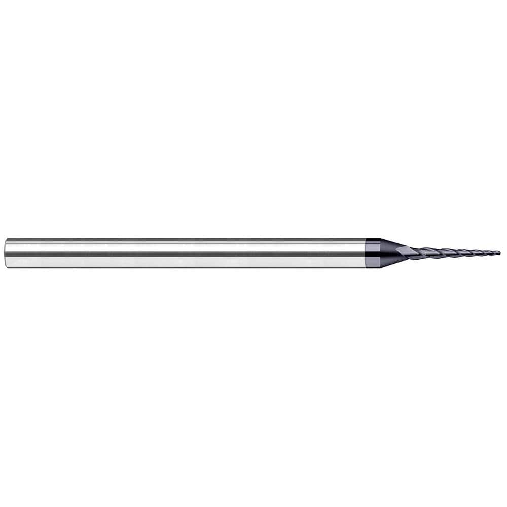 Harvey Tool - 8° per Side 0.09" Small End Diam 0.9" LOC 3-Flute Solid Carbide Tapered Ball End Mill - Exact Industrial Supply