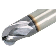 Iscar - 12mm Diam, 14mm LOC, 3 Flute Solid Carbide Ball End Mill - TiAlN Finish, Single End, 83mm OAL, 12mm Shank Diam, Spiral Flute - All Tool & Supply