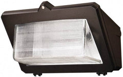 Cooper Lighting - 400 Watt, 120-277 Volt, High Pressure Sodium Wall Pack Light Fixture - Glass Lens, Aluminum Housing, Bronze (Color), Wall Mount, 12-3/4" Deep x 10" High x 16-5/8" Wide - All Tool & Supply