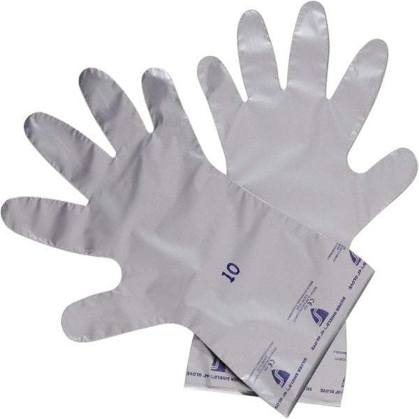 North - 14-1/2" Long, 2.7 mil Thick, Chemical Resistant Gloves - Silver - All Tool & Supply