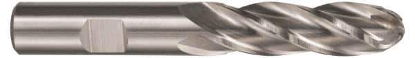 Hertel - 3/4" Diam, 3" LOC, 4 Flute High Speed Steel Ball End Mill - Uncoated, Single End, 5-1/4" OAL, 3/4" Shank Diam, Spiral Flute - All Tool & Supply