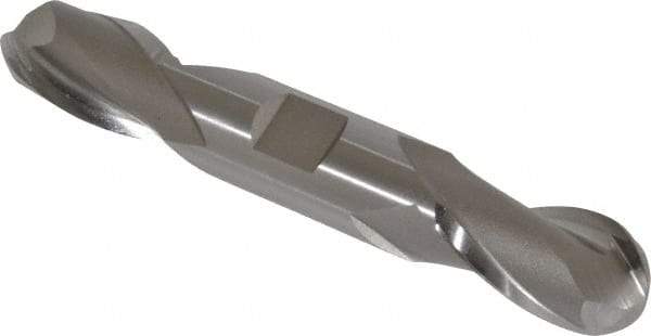 Hertel - 3/4" Diam, 1-5/16" LOC, 2 Flute High Speed Steel Ball End Mill - Uncoated, Double End, 5" OAL, 3/4" Shank Diam, Spiral Flute - All Tool & Supply