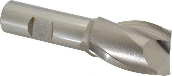 Hertel - 1-1/8", 1-5/8" LOC, 3/4" Shank Diam, 3-7/8" OAL, 2 Flute, High Speed Steel Square End Mill - Single End, Uncoated, Spiral Flute, 30° Helix, Centercutting, Right Hand Cut, Right Hand Flute - All Tool & Supply