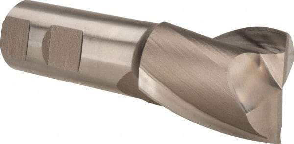 Hertel - 1-3/8", 1-5/8" LOC, 1" Shank Diam, 4-1/8" OAL, 2 Flute, High Speed Steel Square End Mill - Single End, Uncoated, Spiral Flute, 30° Helix, Centercutting, Right Hand Cut, Right Hand Flute - All Tool & Supply