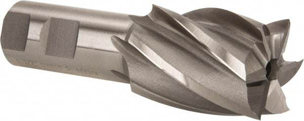 Hertel - 1-1/2", 2" LOC, 1" Shank Diam, 4-1/2" OAL, 6 Flute, High Speed Steel Square End Mill - Single End, Uncoated, Spiral Flute, 30° Helix, Right Hand Cut, Right Hand Flute - All Tool & Supply