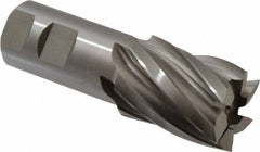 Hertel - 1-1/2", 2" LOC, 1-1/4" Shank Diam, 4-1/2" OAL, 6 Flute, High Speed Steel Square End Mill - Single End, Uncoated, Spiral Flute, 30° Helix, Right Hand Cut, Right Hand Flute - All Tool & Supply