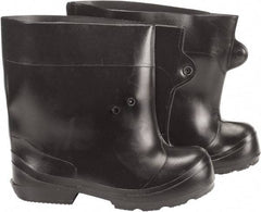 Winter Walking - Men's 5 - 7.5 (Women's 7-9.5) Traction Overboots - 10" High, Plain Toe, Nonslip Sole, Rubber Upper, Black - All Tool & Supply