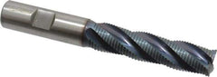 Hertel - 5/8" Diam, Fine Pitch, 2-1/2" LOC, 4 Flute Cobalt Roughing Square End Mill - TiCN Finish, 4-5/8" OAL, 5/8" Shank Diam, Single End, Centercutting, 30° Helix - All Tool & Supply