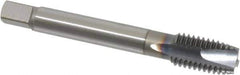 OSG - M12x1.75 Metric Coarse, 3 Flute, TiCN Finish, Vanadium High Speed Steel Spiral Point Tap - Plug Chamfer, Right Hand Thread, 3-3/8" OAL, 1-21/32" Thread Length, 0.367" Shank Diam, 6H Class of Fit - Exact Industrial Supply