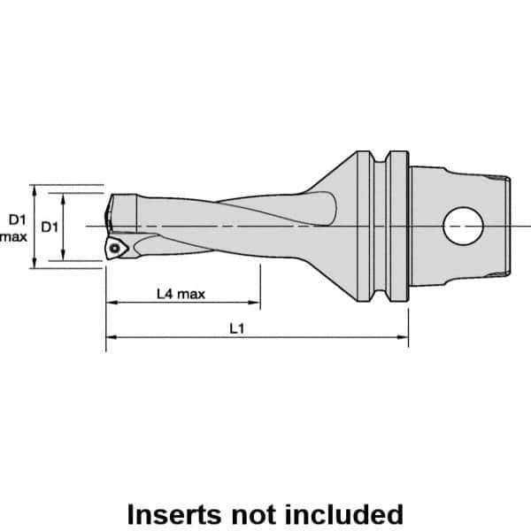 Kennametal - 101.6mm Max Drill Depth, 2xD, 50.8mm Diam, Indexable Insert Drill - 2 Inserts, 50mm Shank Diam, KM50 Modular Connection Shank - All Tool & Supply