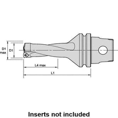 Kennametal - 101.6mm Max Drill Depth, 2xD, 50.8mm Diam, Indexable Insert Drill - 2 Inserts, 50mm Shank Diam, KM50 Modular Connection Shank - All Tool & Supply