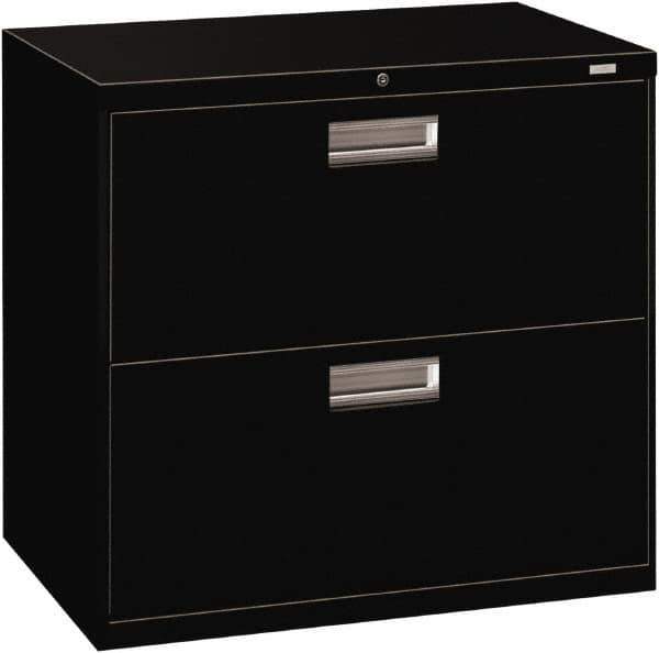 Hon - 30" Wide x 28-3/8" High x 19-1/4" Deep, 2 Drawer Roll-Out - Steel, Black - All Tool & Supply