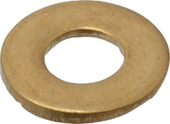 Value Collection - #8 Screw, Brass Standard Flat Washer - 0.172" ID x 7/16" OD, 0.032" Thick, Plain Finish - All Tool & Supply