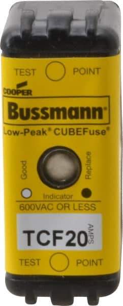 Cooper Bussmann - 300 VDC, 600 VAC, 20 Amp, Time Delay General Purpose Fuse - Plug-in Mount, 1-7/8" OAL, 100 at DC, 200 (CSA RMS), 300 (UL RMS) kA Rating - All Tool & Supply