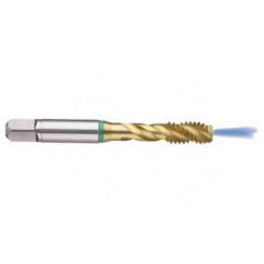 M6x1.0 6H 3-Flute Cobalt Green Ring Semi-Bottoming 40 degree Spiral Flute Tap-TiN - All Tool & Supply