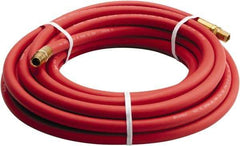 Parker - 3/8" ID x 0.656" OD 50' Long Multipurpose Air Hose - MNPT x MNPT Ends, 200 Working psi, -40 to 212°F, 1/4" Fitting, Red - All Tool & Supply