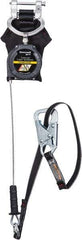 Miller - 8' Long, 420 Lb Capacity, Galvanized Steel Cable Fall Limiter - 3/16" Diam, Locking Snap Hook Connector, Aluminum Carabiner Connector with Integral Shock Pack, Metallic/Black - All Tool & Supply