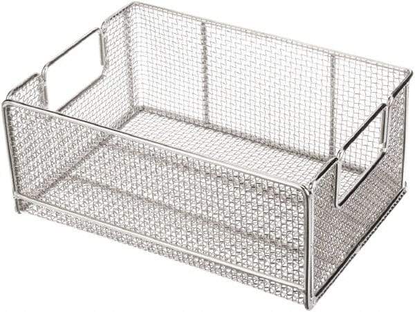 Marlin Steel Wire Products - 10" Deep, Rectangular Stainless Steel Wire Basket - 14" Wide x 6" High - All Tool & Supply