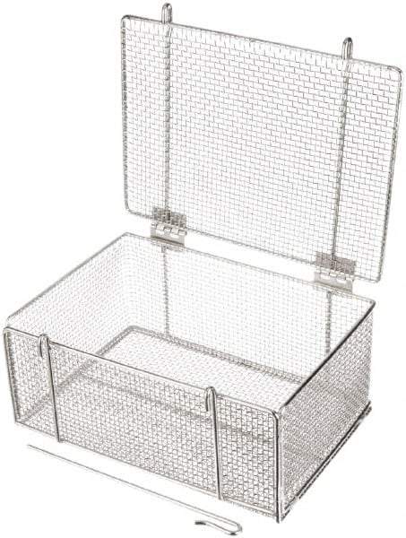 Marlin Steel Wire Products - 10" Deep, Rectangular Stainless Steel Wire Basket - 14" Wide x 6-9/16" High - All Tool & Supply